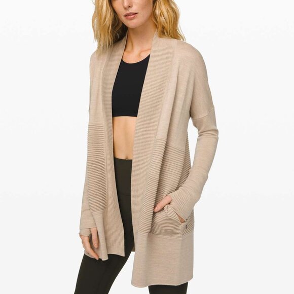 lululemon athletica Sweaters - Lululemon Sit In Lotus Wrap II in Heathered Sandlot